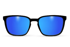 Cabana - Matte Black - Electric Blue Polarized